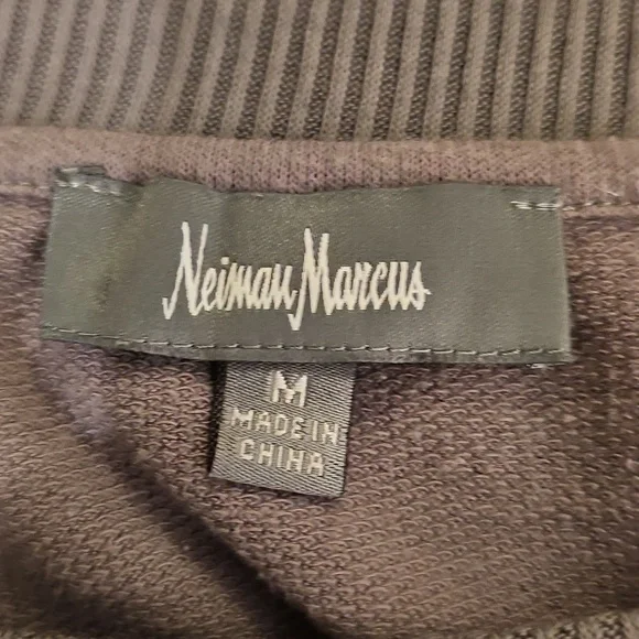 Neiman Marcus Dressy Grey Raglan Top With Long Sheer Sleeves - Picture 6 of 8